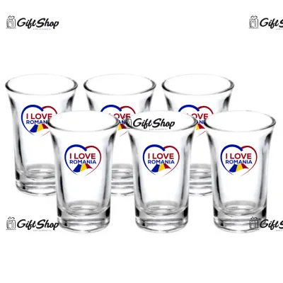 I love romania, set 6 pahare shout, model 43bs